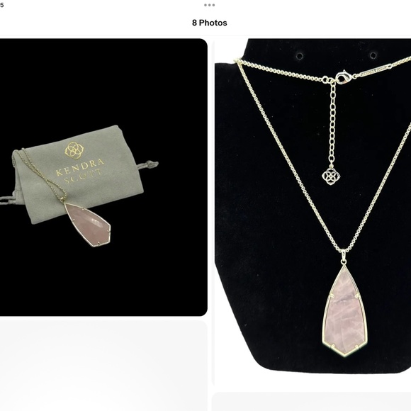 Kendra Scott Pink Rose Quartz Long Gold Necklace - Picture 1 of 3